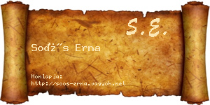 Soós Erna névjegykártya