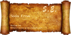 Soós Erna névjegykártya