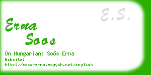 erna soos business card
